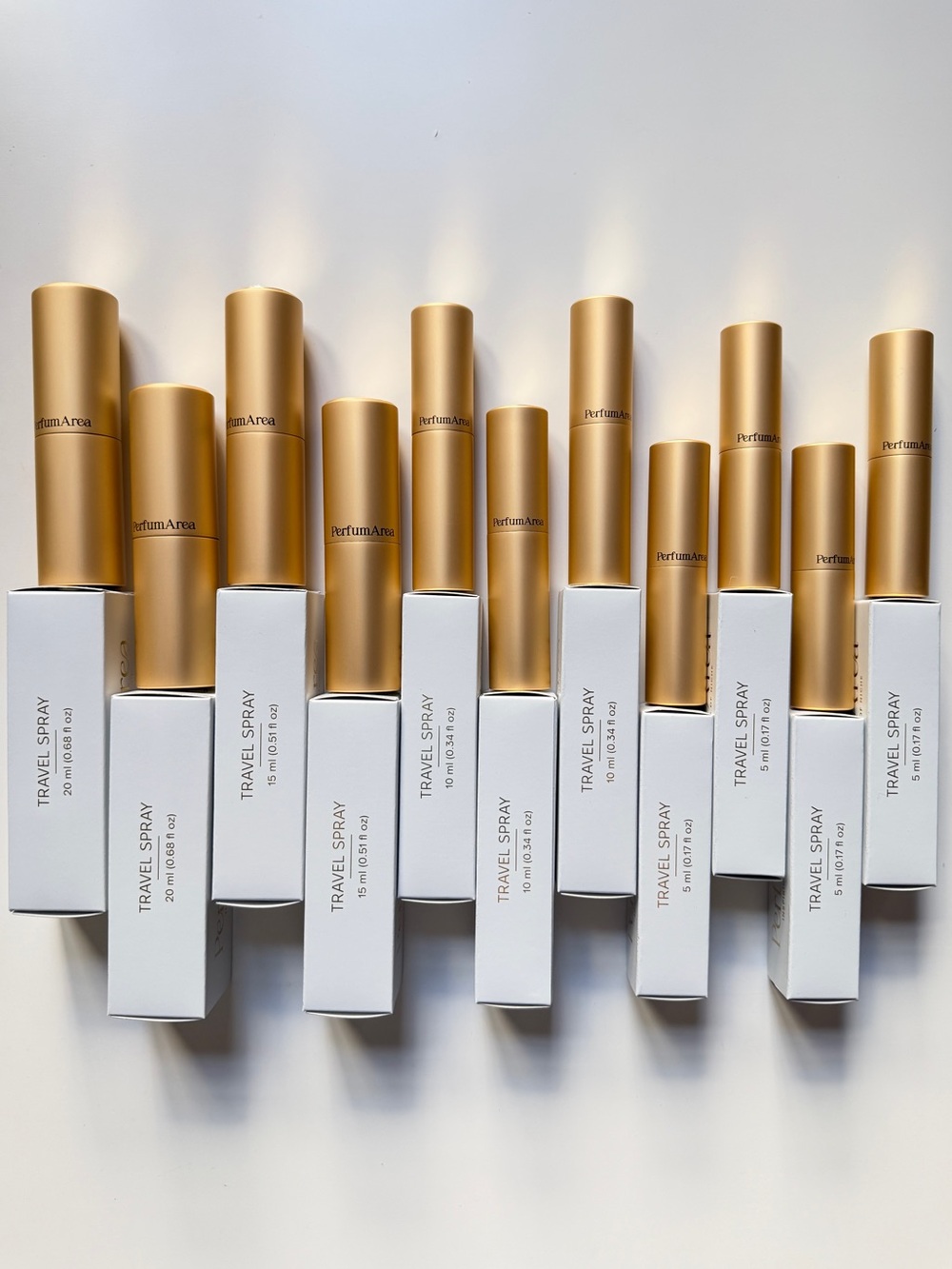 Set of 11 Empty Perfume Atomizers 5ml/0.17oz,10ml/0.34oz,15ml/0.51oz,20ml/0.68oz